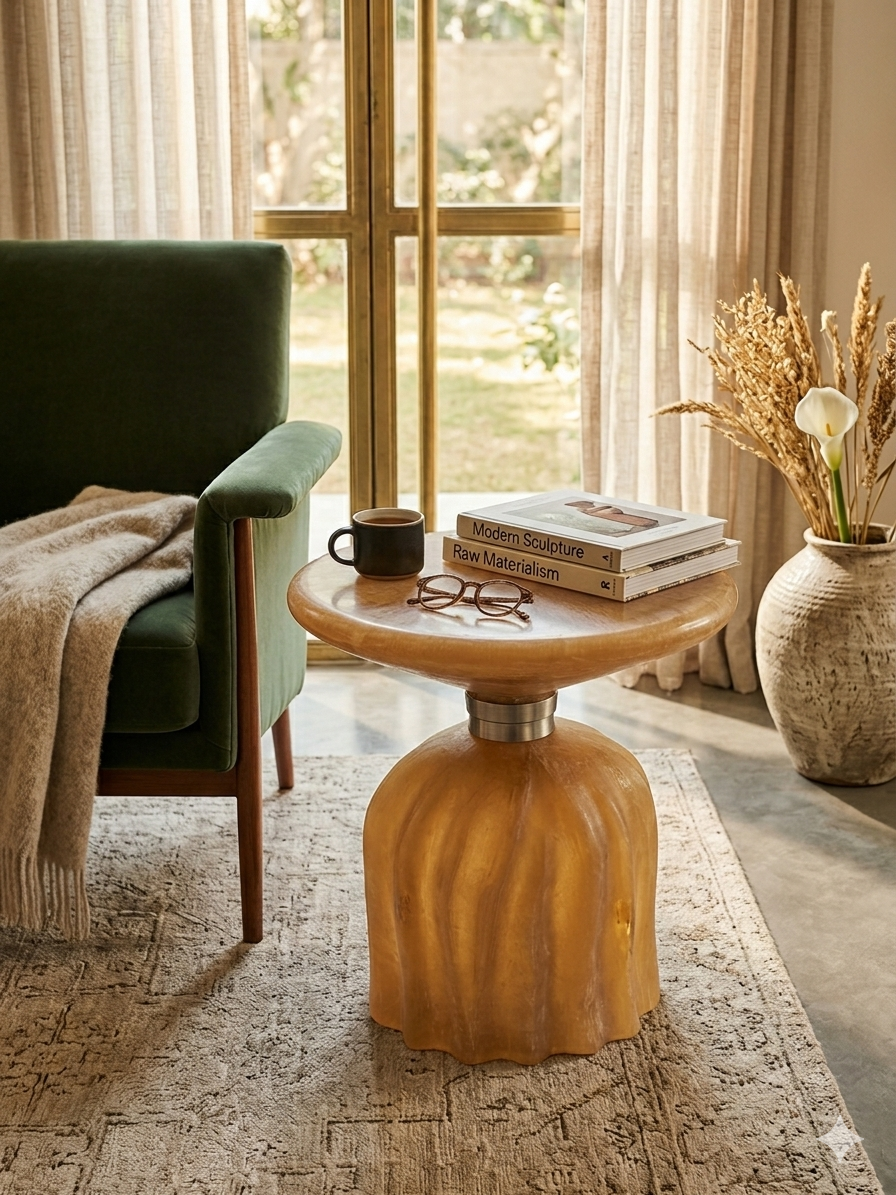 Emerald Glass Side Table